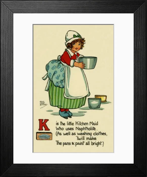 Framed Print : K is the little Kitchen maid Framed Print : K is the little Kitchen maid
