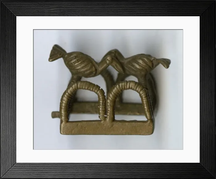 Framed Print : Brass ornament, two birds Framed Print : Brass ornament, two birds