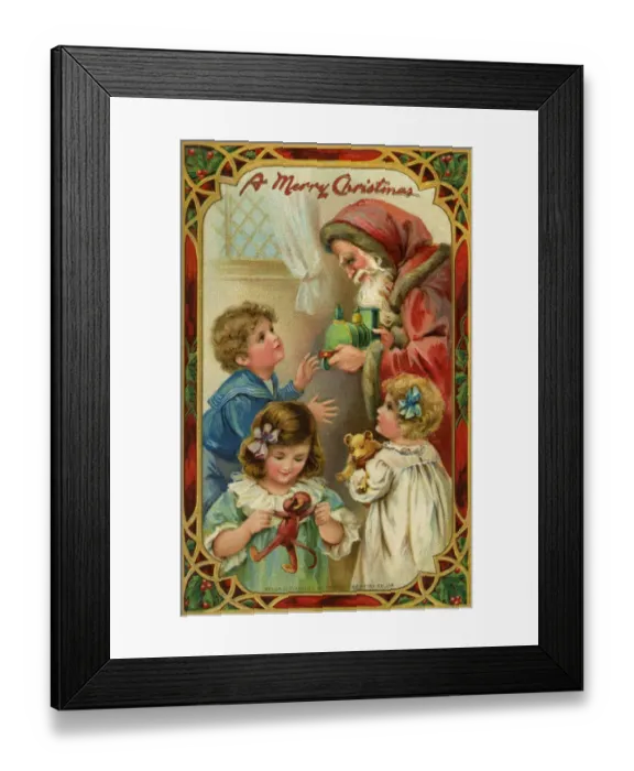 Framed Print : Santa bringing presents Framed Print : Santa bringing presents