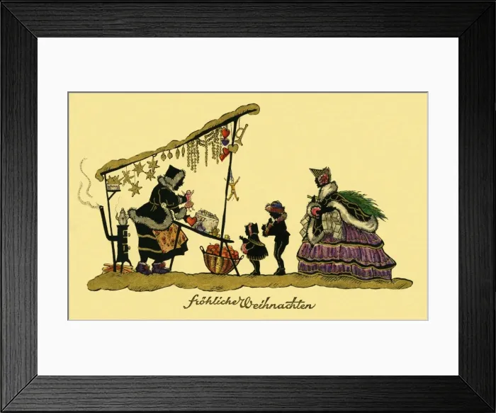 Framed Print : Silhouette. Family buying gifts Framed Print : Silhouette. Family buying gifts