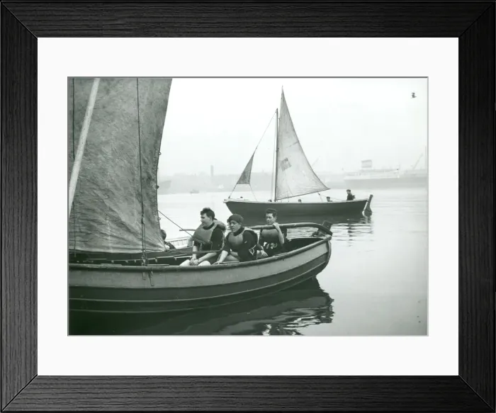 Framed Print : Sea Scouts sailing a cutter, London Docks Framed Print : Sea Scouts sailing a cutter, London Docks