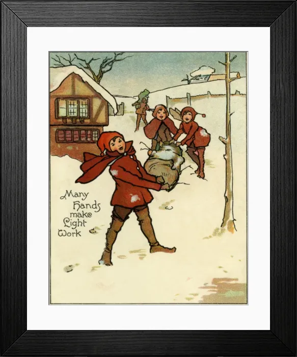 Framed Print : Carrying home the yule log Framed Print : Carrying home the yule log