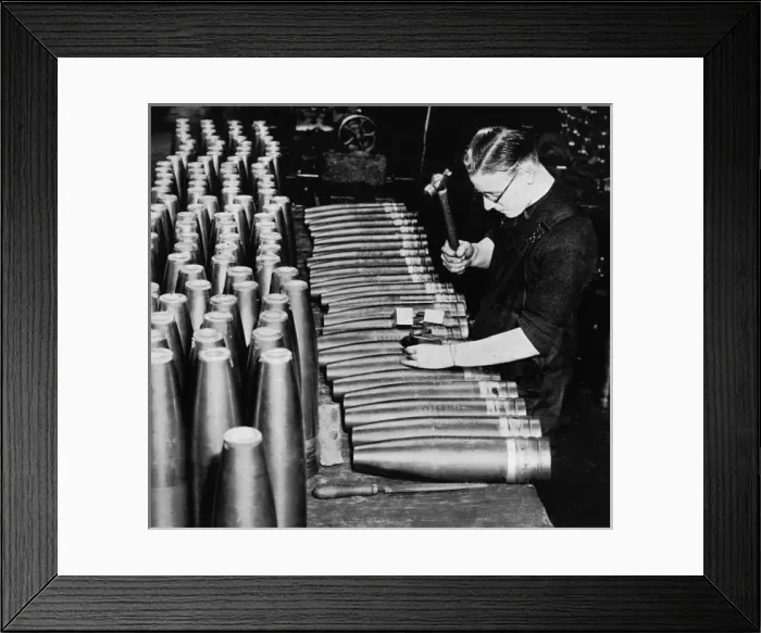 Framed Print : Making a shell, 1939 Framed Print : Making a shell, 1939