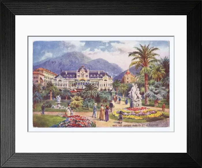 Framed Print : A sktech of the public gardens and the Municipal Casino in N Framed Print : A sktech of the public gardens and the Municipal Casino in N