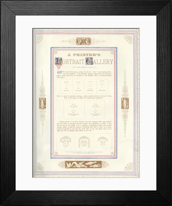 Framed Print : A printers portrait gallery, 1885 Framed Print : A printers portrait gallery, 1885