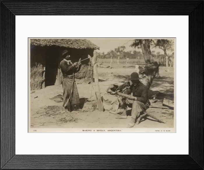 Framed Print : Vaquero making a bridle - Argentina Framed Print : Vaquero making a bridle - Argentina
