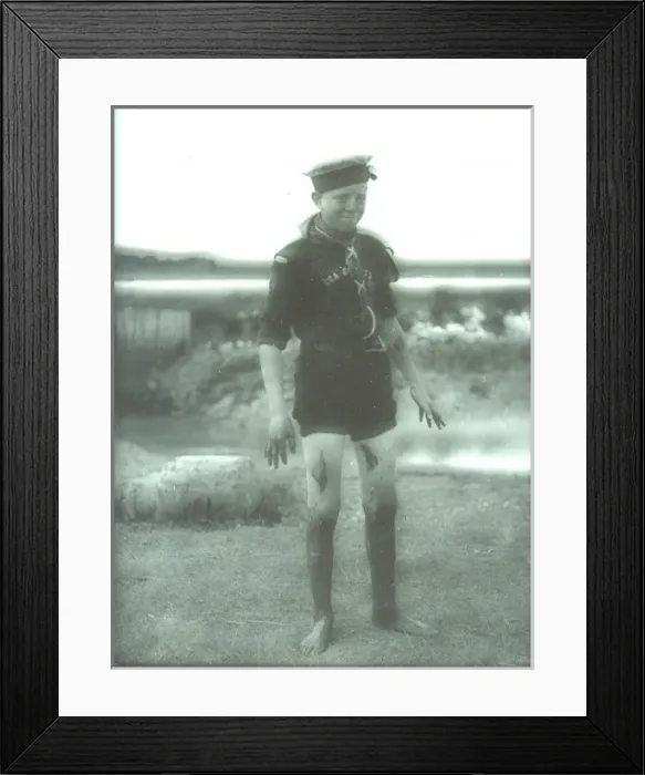 Framed Print : Sea Scout with muddy legs Framed Print : Sea Scout with muddy legs