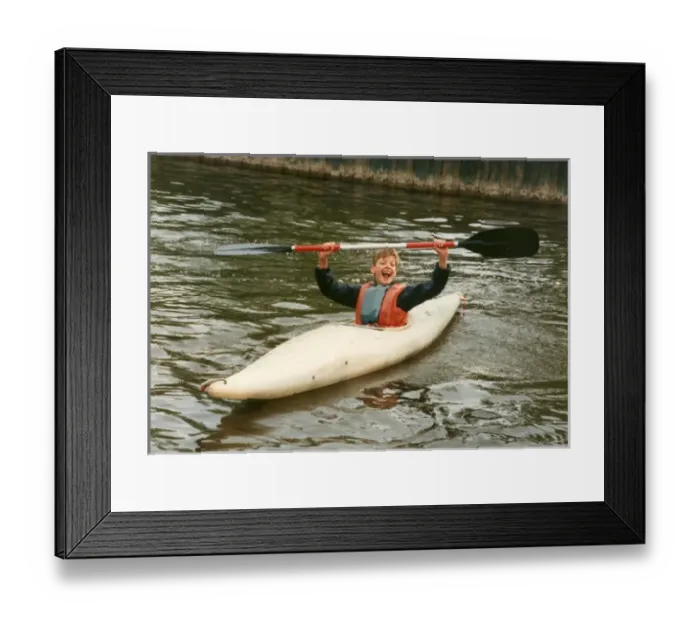 Framed Print : Young boy in kayak, Longridge Centre Framed Print : Young boy in kayak, Longridge Centre