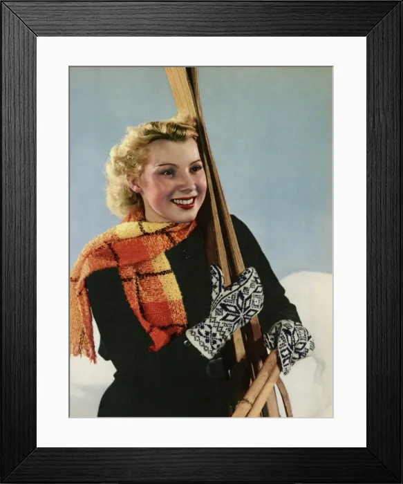 Framed Print : Smiling female skier Framed Print : Smiling female skier