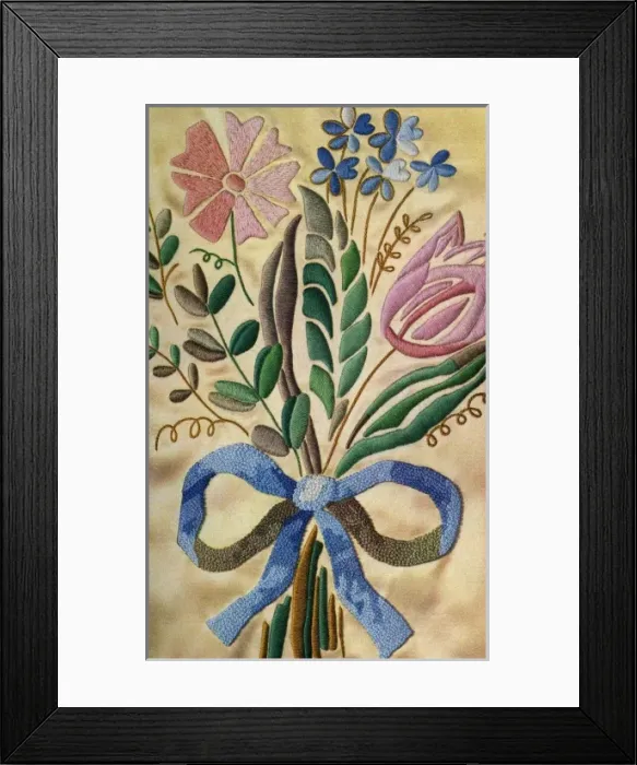 Framed Print : Embroidered bouquet Framed Print : Embroidered bouquet