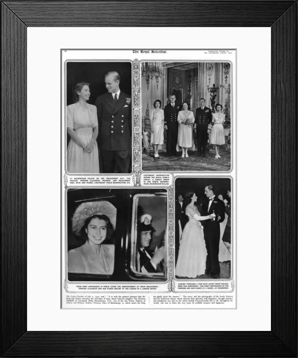 Framed Print : Queen Elizabeth II - the Royal betrothal 1947 Framed Print : Queen Elizabeth II - the Royal betrothal 1947