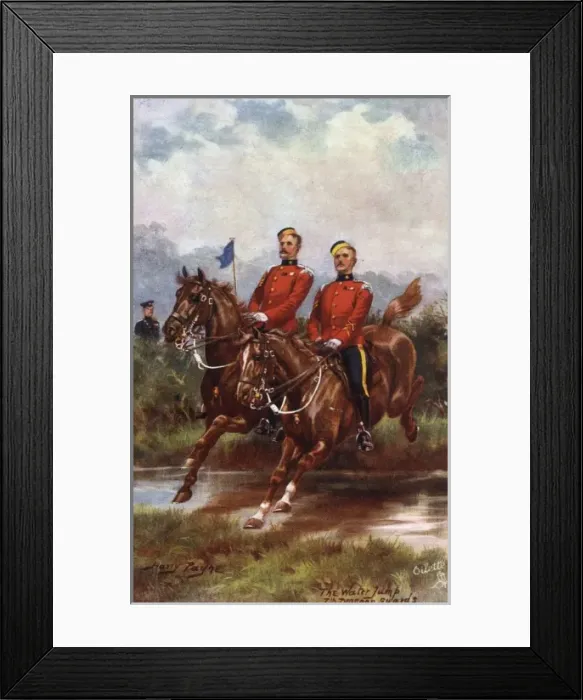 Framed Print : 7th Dragoon Guards - Taking the Water Jump Framed Print : 7th Dragoon Guards - Taking the Water Jump