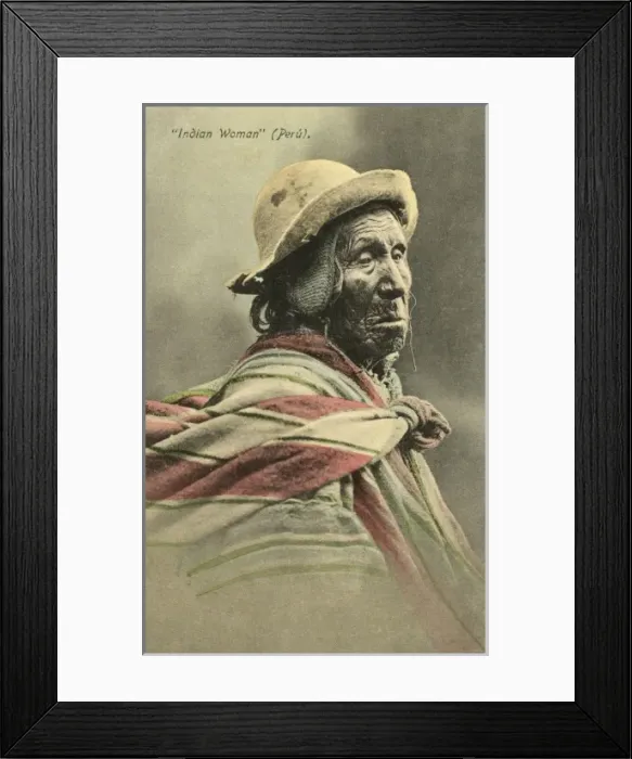 Framed Print : Elderly Amerindian Woman - Peru Framed Print : Elderly Amerindian Woman - Peru
