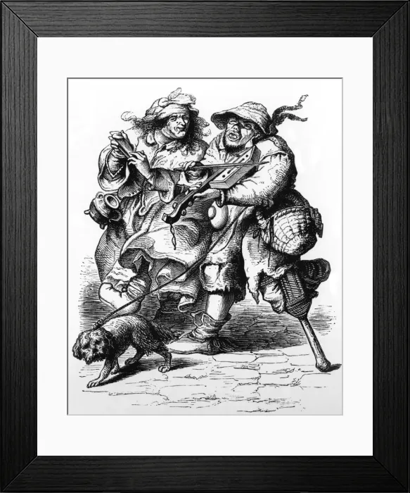 Framed Print : Street music: French fiddler and wife Framed Print : Street music: French fiddler and wife