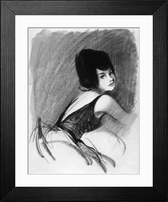 Framed Print : Sketch of a woman by David Wright, late 1950s Framed Print : Sketch of a woman by David Wright, late 1950s