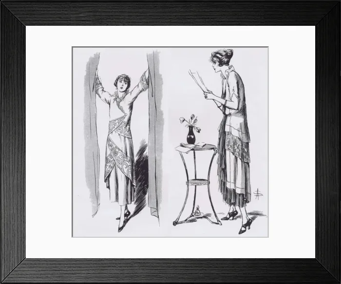 Framed Print : Art deco fashion sketches from Cheruit Couture, Paris, 1921 Framed Print : Art deco fashion sketches from Cheruit Couture, Paris, 1921
