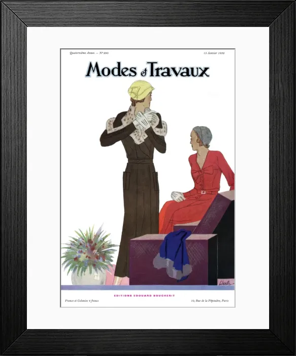 Framed Print : Modes et Travaux front cover. Art deco Framed Print : Modes et Travaux front cover. Art deco