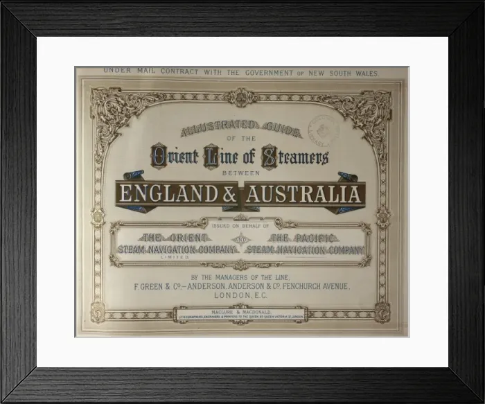Framed Print : Title page, Orient Line Steamer Guide Framed Print : Title page, Orient Line Steamer Guide