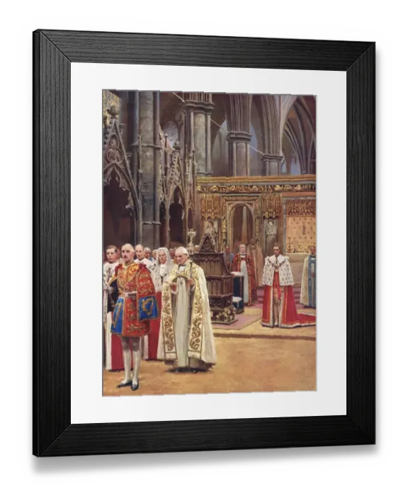 Framed Print : Coronation 1937 - King George VI standing before the assembl Framed Print : Coronation 1937 - King George VI standing before the assembl