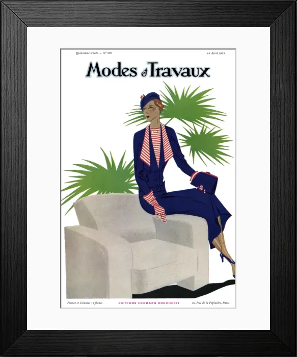 Framed Print : Modes et Travaux front cover. Art deco Framed Print : Modes et Travaux front cover. Art deco