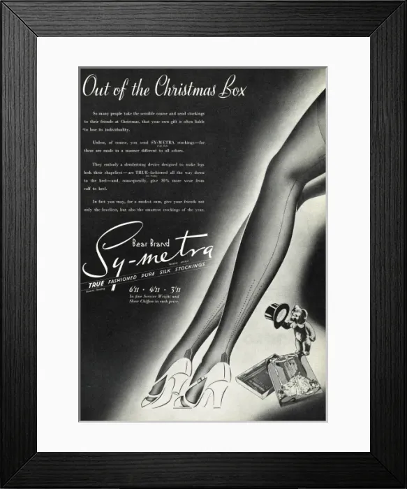 Framed Print : Advert for Symetra Bear Brand stockings 1939 Framed Print : Advert for Symetra Bear Brand stockings 1939