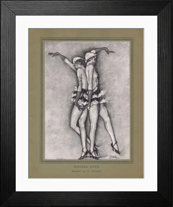 Framed Print : A sketch of the Rowe Sisters appearing in the revue Bonjour Framed Print : A sketch of the Rowe Sisters appearing in the revue Bonjour
