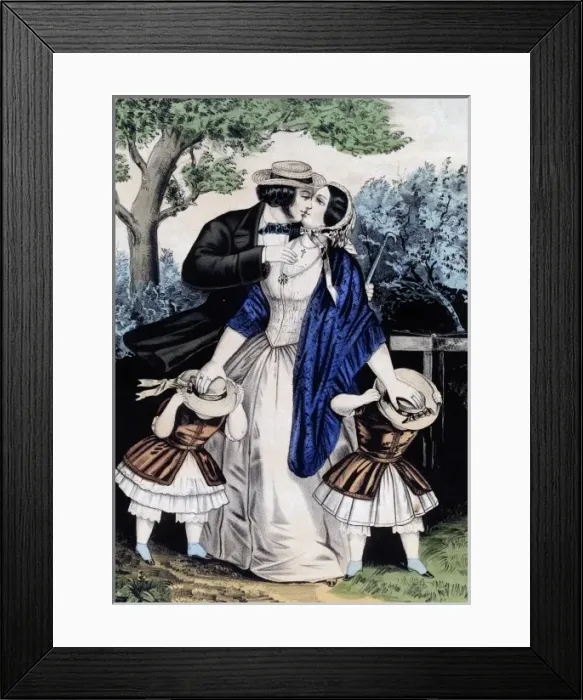 Framed Print : Kiss Me Quick. Couple kissing Framed Print : Kiss Me Quick. Couple kissing