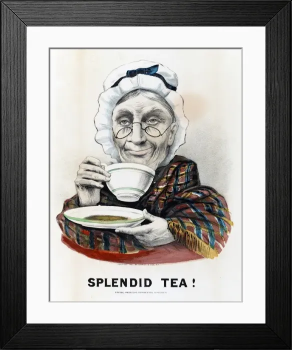 Framed Print : Woman drinking a cup of tea Framed Print : Woman drinking a cup of tea