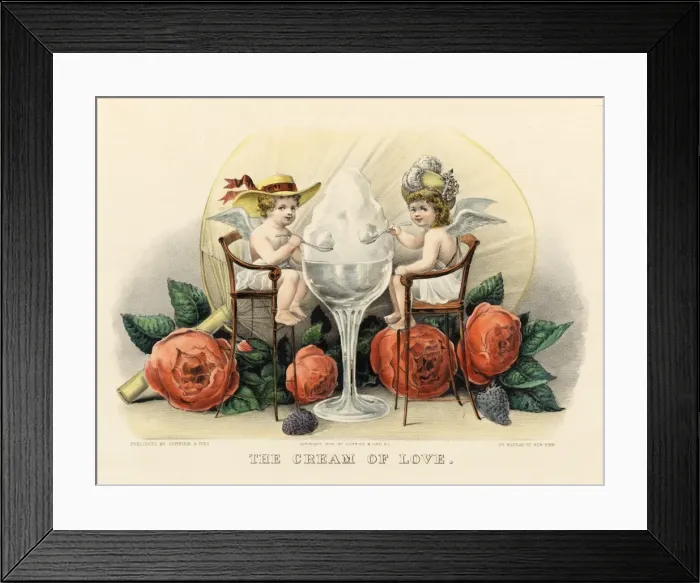 Framed Print : Angels eating a glass of cream Framed Print : Angels eating a glass of cream