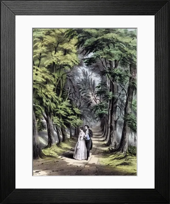 Framed Print : Couple walking in the woods Framed Print : Couple walking in the woods