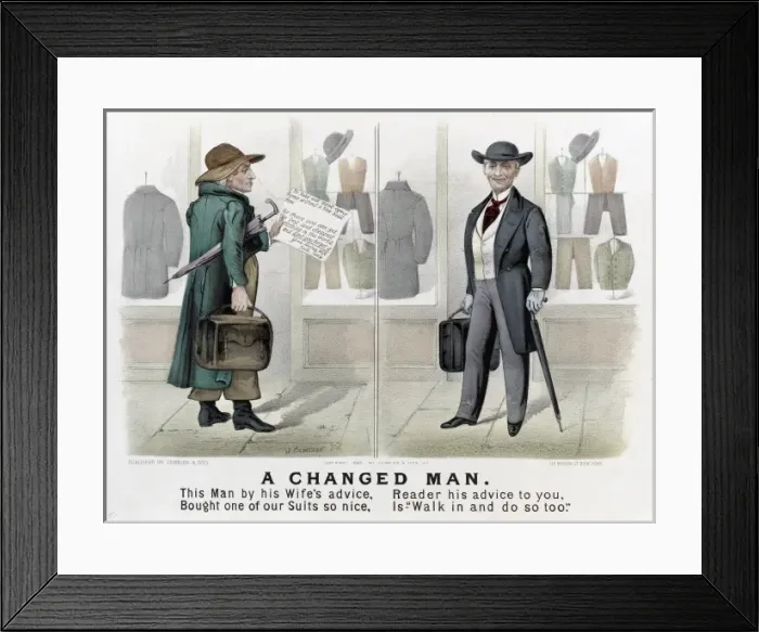 Framed Print : A man buying a new suit Framed Print : A man buying a new suit