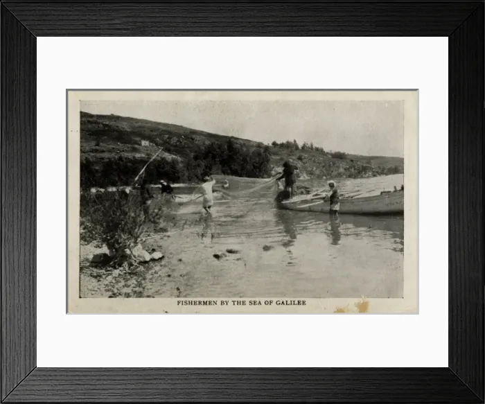 Framed Print : Fishermen by the Sea of Galilee, Palestine Framed Print : Fishermen by the Sea of Galilee, Palestine