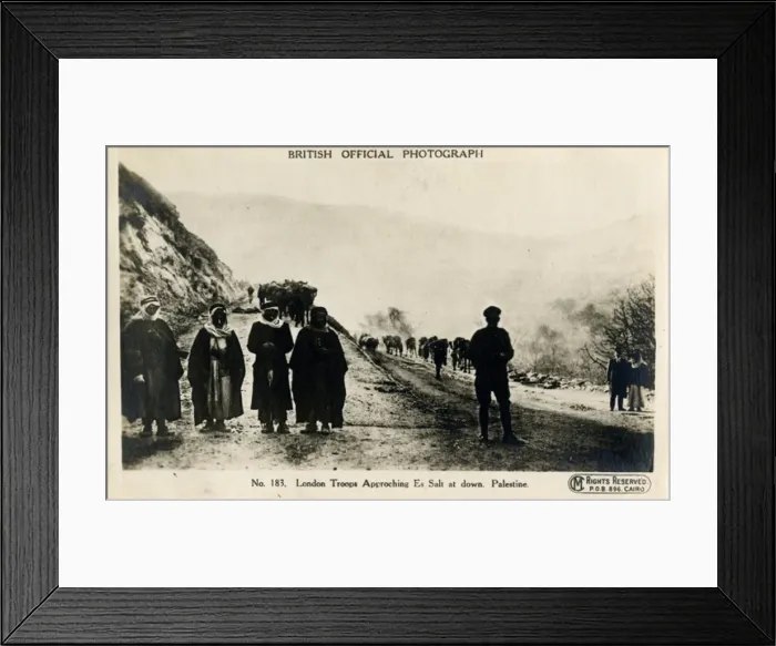 Framed Print : London troops approaching Es Salt, Palestine, WW1 Framed Print : London troops approaching Es Salt, Palestine, WW1