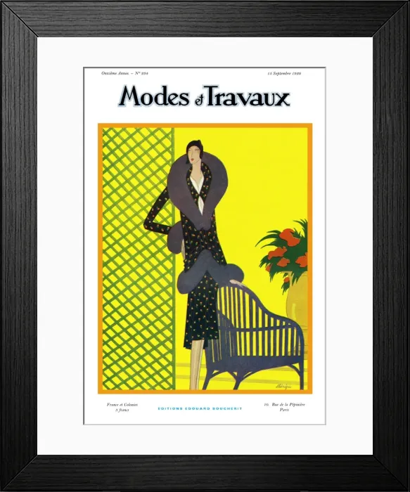 Framed Print : Modes et Travaux front cover. Art deco Framed Print : Modes et Travaux front cover. Art deco
