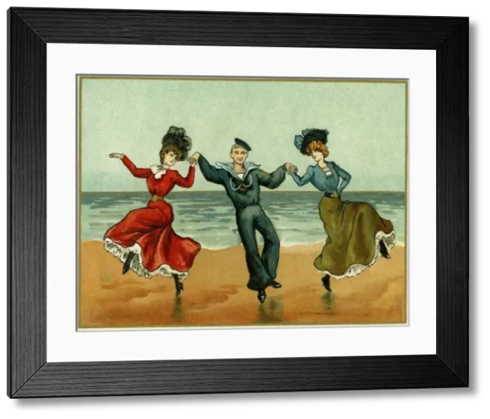 Framed Print : Sailor dancing on the beach Framed Print : Sailor dancing on the beach
