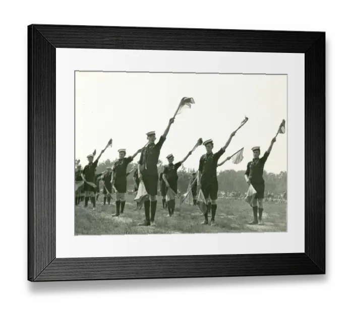 Framed Print : London Sea Scouts in semaphore display Framed Print : London Sea Scouts in semaphore display