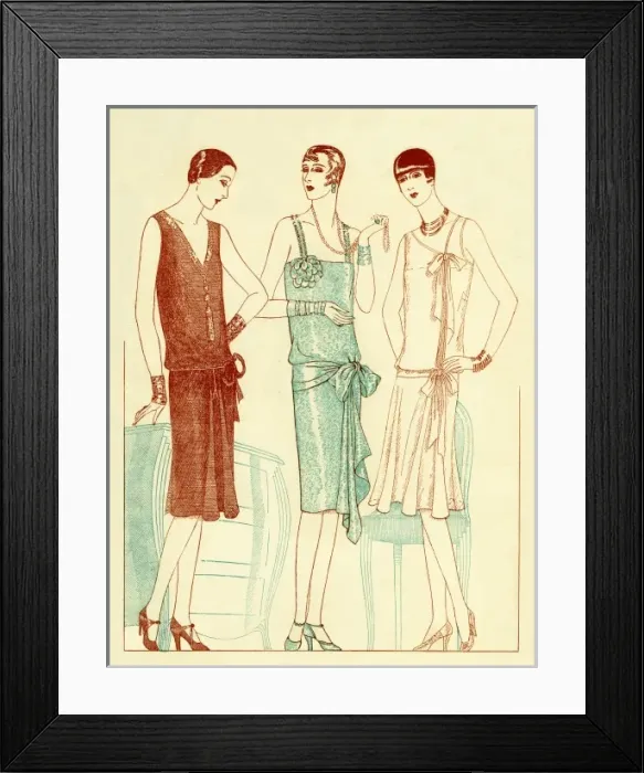 Framed Print : Three fashionable ladies Framed Print : Three fashionable ladies