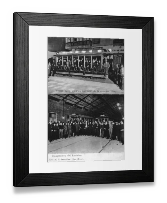 Framed Print : Opening of the Electric Tram System - Lima, Peru Framed Print : Opening of the Electric Tram System - Lima, Peru