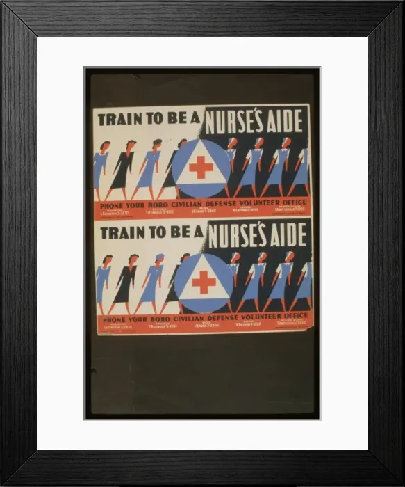 Framed Print : Train to be a nurses aide Phone your boro Civilian Defense Framed Print : Train to be a nurses aide Phone your boro Civilian Defense