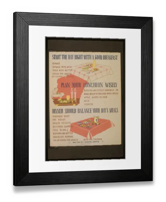 Framed Print : Start the day right with a good breakfast Plan your luncheon Framed Print : Start the day right with a good breakfast Plan your luncheon