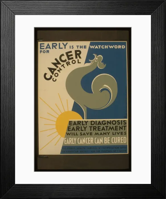 Framed Print : Early is the watchword for cancer control Early diagnosis, e Framed Print : Early is the watchword for cancer control Early diagnosis, e