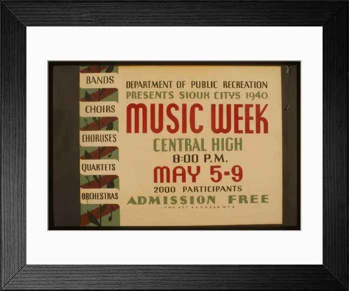 Framed Print : Department of Public Recreation presents Sioux Citys sic 194 Framed Print : Department of Public Recreation presents Sioux Citys sic 194