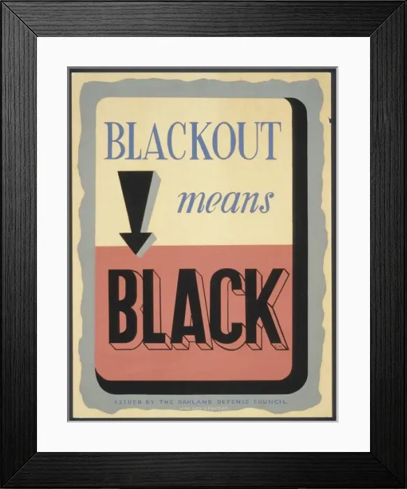 Framed Print : Blackout means black Framed Print : Blackout means black