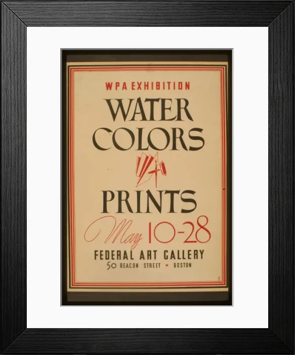 Framed Print : WPA exhibition water colors and prints, Federal Art Gallery Framed Print : WPA exhibition water colors and prints, Federal Art Gallery