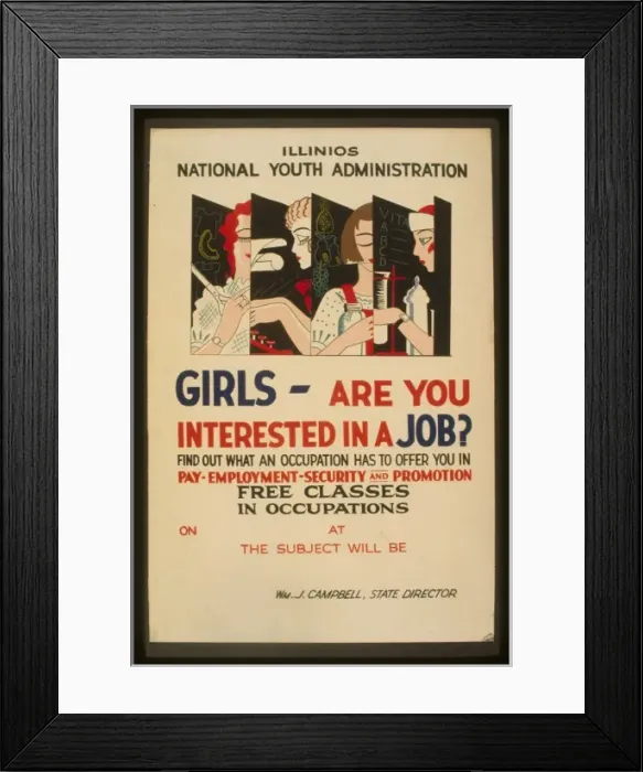 Framed Print : Girls - are you interested in a job? Find out what an occupa Framed Print : Girls - are you interested in a job? Find out what an occupa