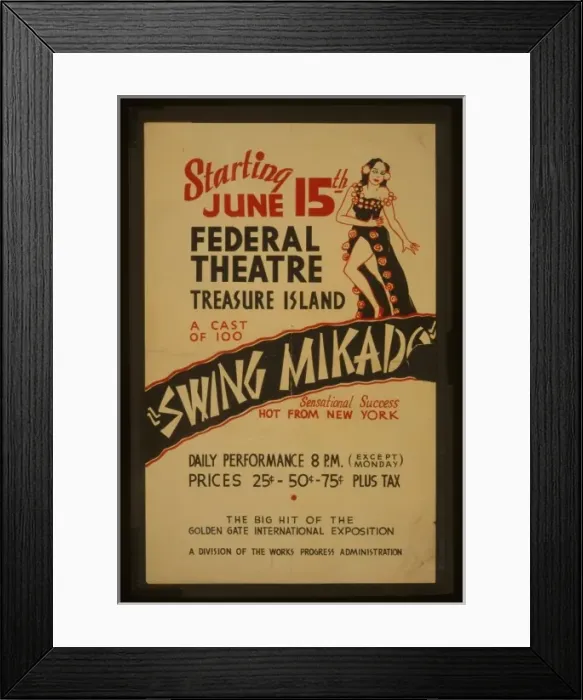 Framed Print : Federal Theatre on Treasure Island Swing mikado A cast of 10 Framed Print : Federal Theatre on Treasure Island Swing mikado A cast of 10