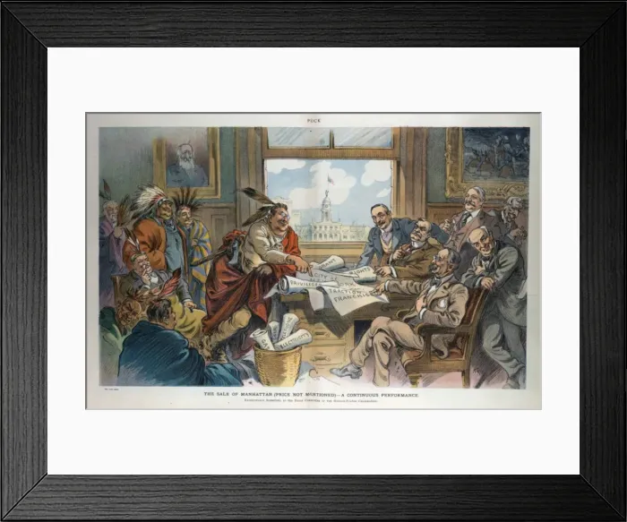 Framed Print : The sale of Manhattan (price not mentioned) - a continuous p Framed Print : The sale of Manhattan (price not mentioned) - a continuous p