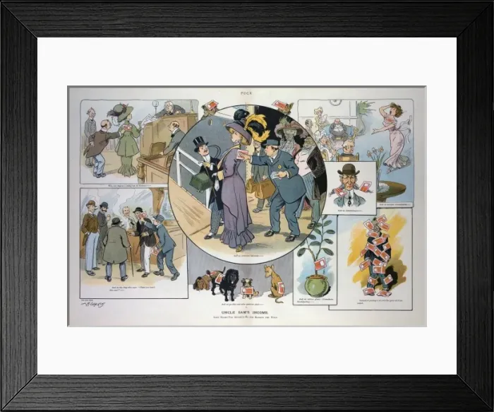 Framed Print : Uncle Sams income