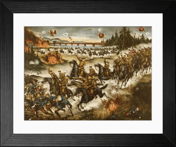 Framed Print : The Japanese cavalry taken possession of Khobarovsk pursuing Framed Print : The Japanese cavalry taken possession of Khobarovsk pursuing