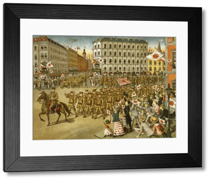 Framed Print : The march of the Japanese army at Vladivostok city Framed Print : The march of the Japanese army at Vladivostok city